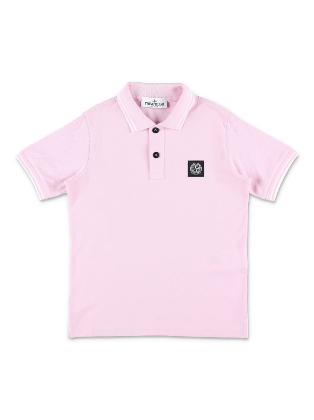 Stone Island Junior logo-patch cotton blend polo shirt - Pink von Stone Island Junior