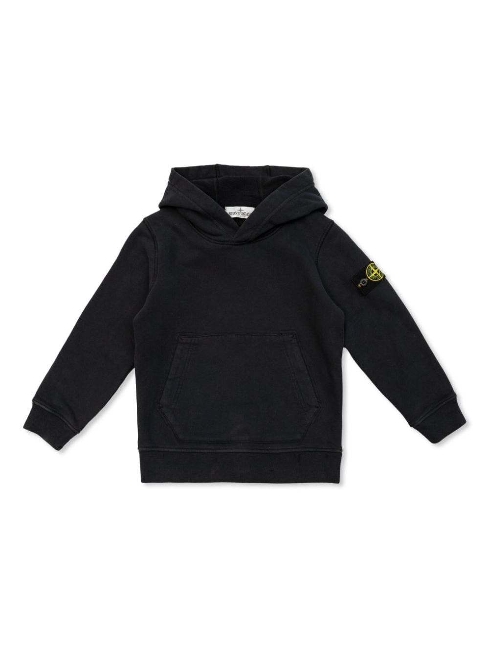 Stone Island Junior logo-patch cotton hoodie - Black von Stone Island Junior