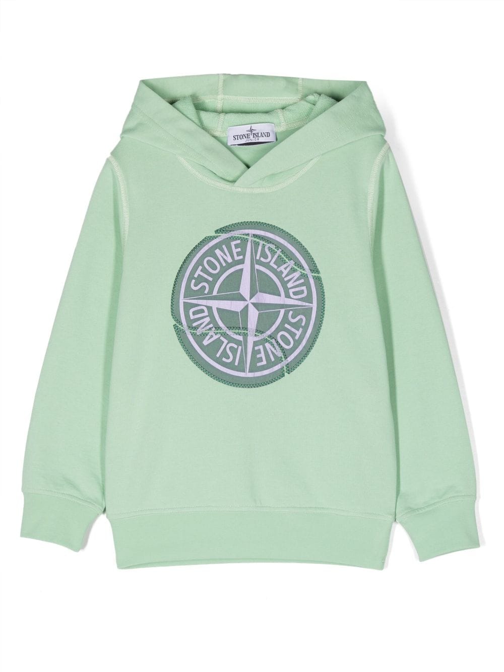 Stone Island Junior logo-patch cotton hoodie - Green von Stone Island Junior