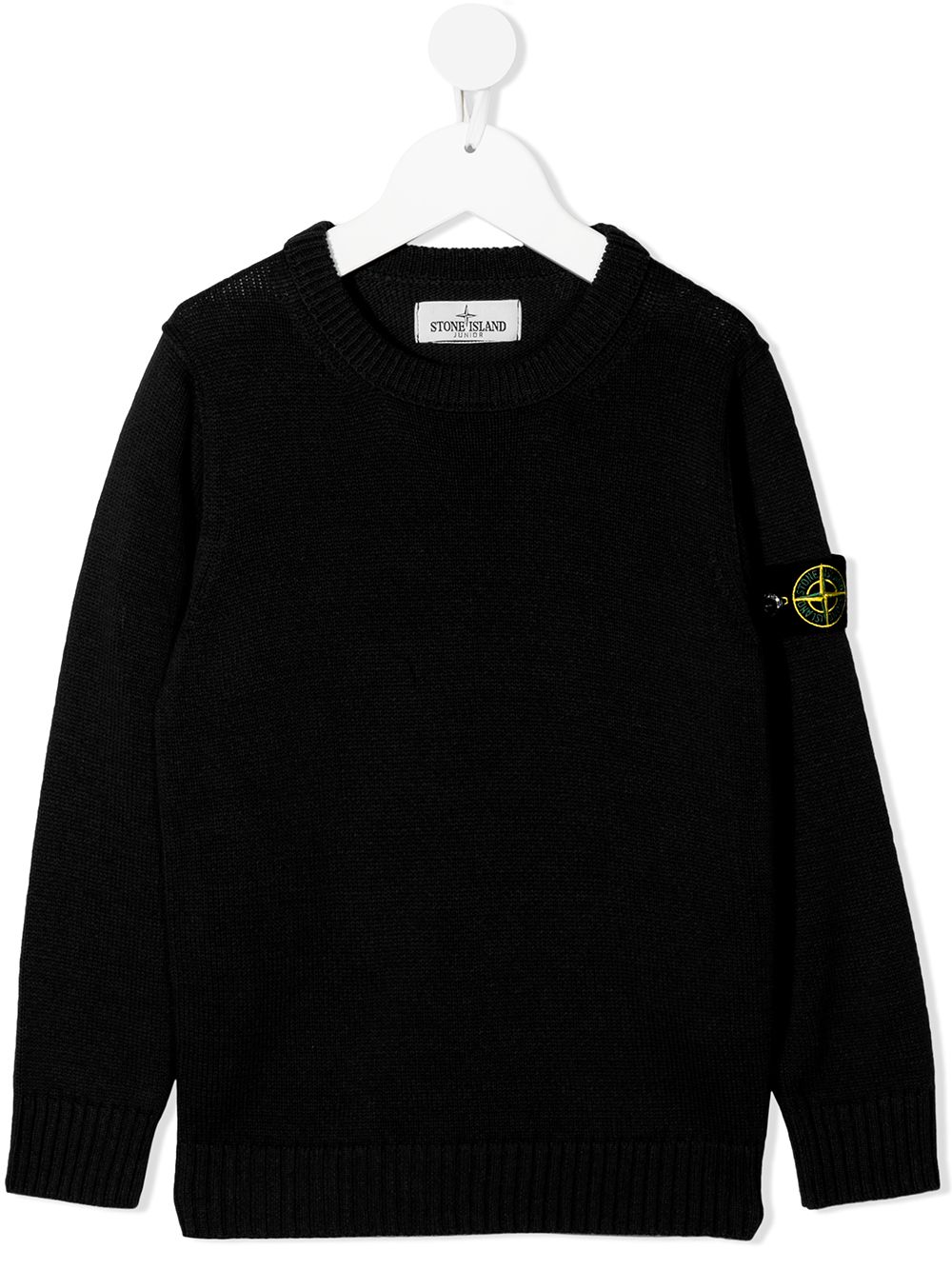 Stone Island Junior logo-patch cotton jumper - Black von Stone Island Junior