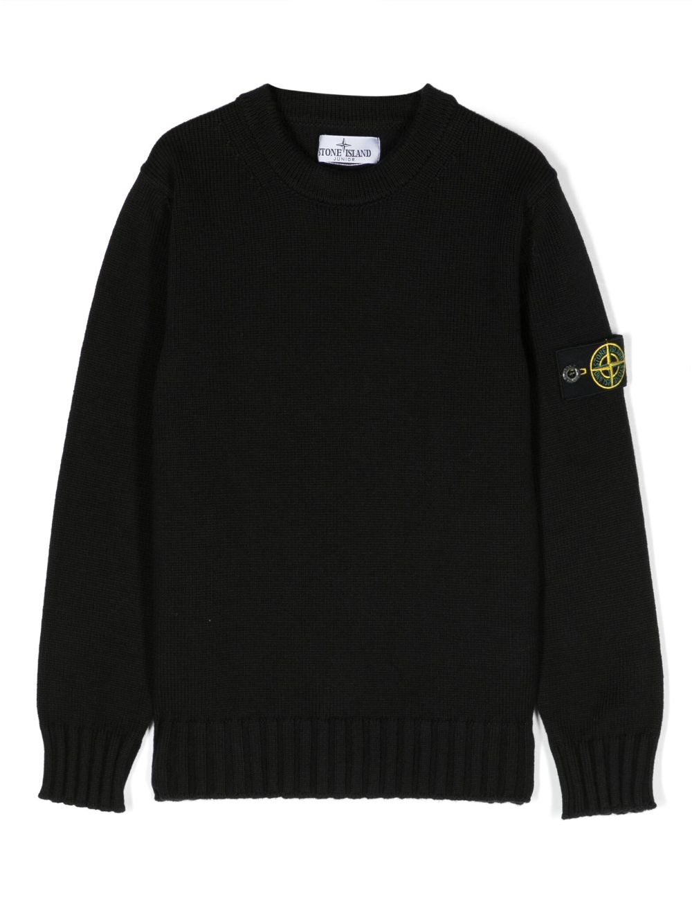 Stone Island Junior logo-patch cotton jumper - Black von Stone Island Junior