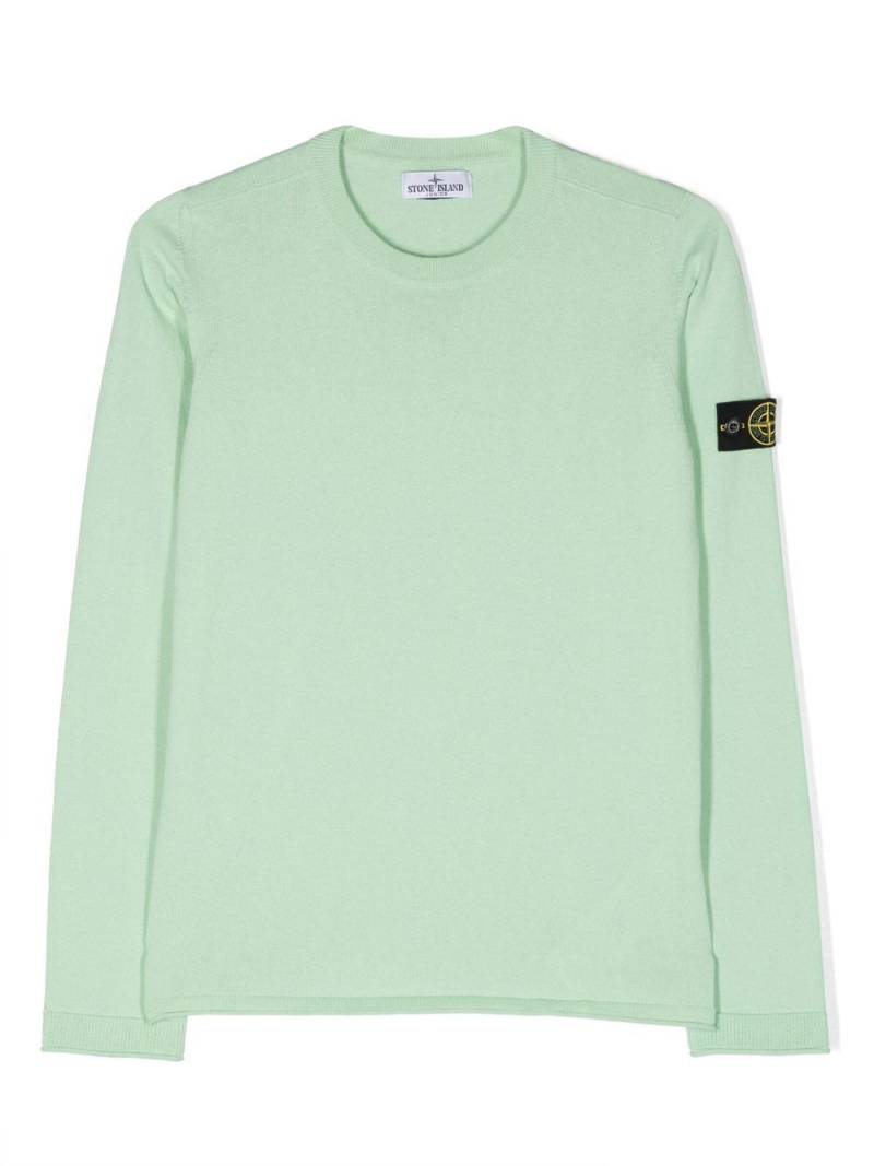 Stone Island Junior logo-patch cotton jumper - Green von Stone Island Junior