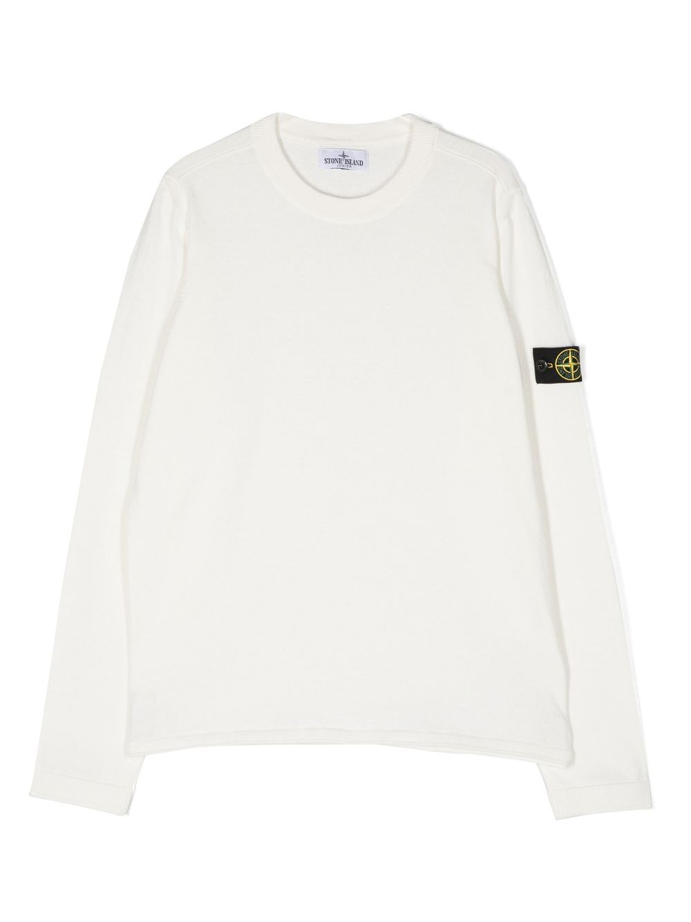 Stone Island Junior logo-patch cotton jumper - White von Stone Island Junior