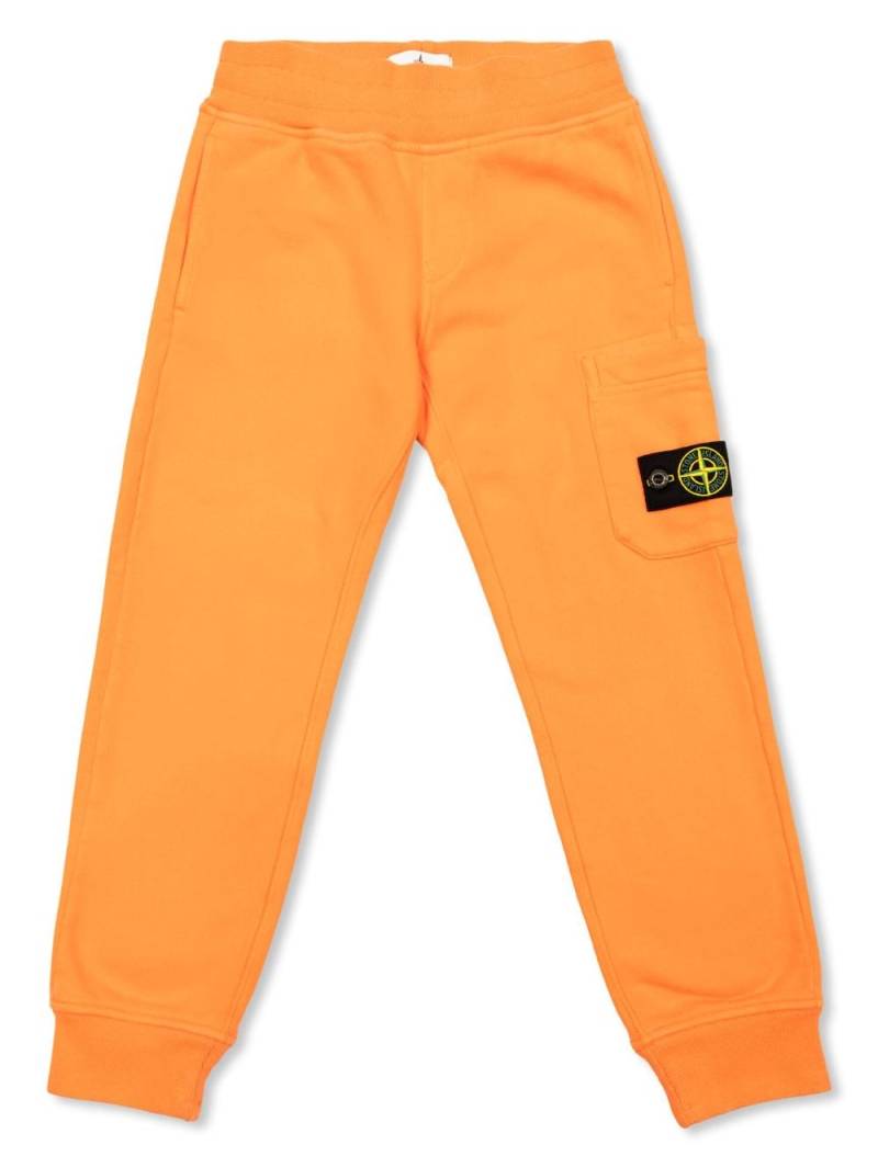 Stone Island Junior logo-patch cotton track pants - Orange von Stone Island Junior