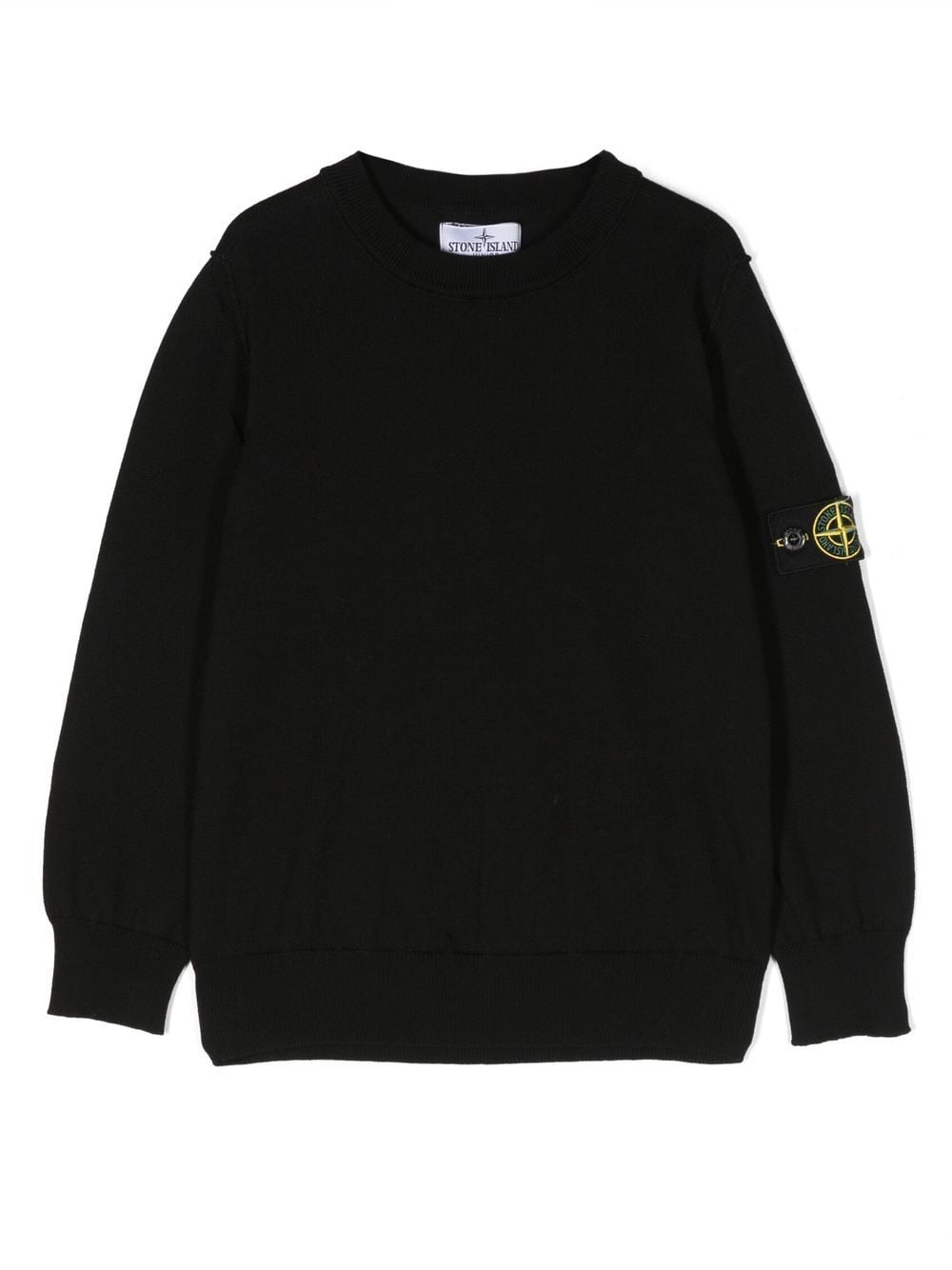 Stone Island Junior logo-patch crew neck sweatshirt - Black von Stone Island Junior