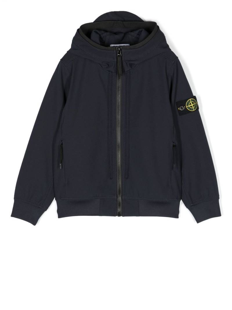 Stone Island Junior logo-patch hooded jacket - Blue von Stone Island Junior