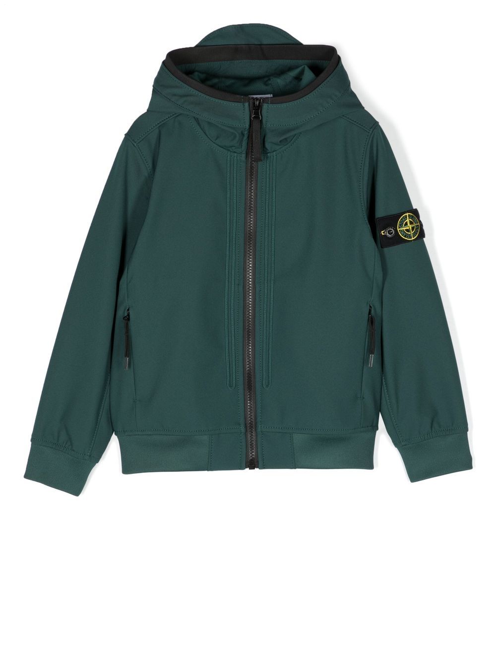 Stone Island Junior logo-patch hooded jacket - Green von Stone Island Junior