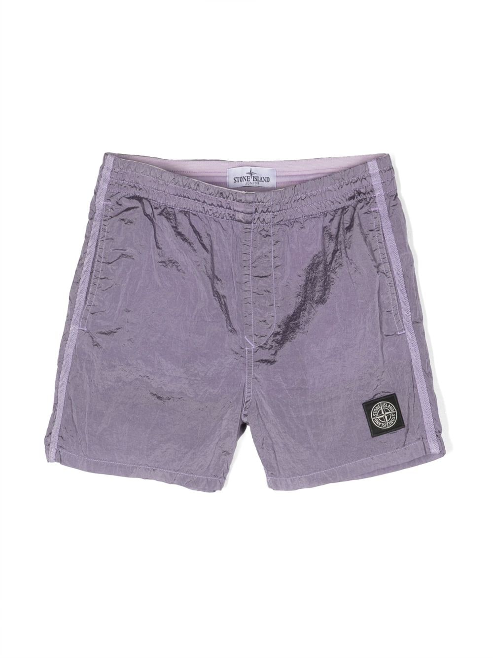 Stone Island Junior logo-patch iridescent swim shorts - Purple von Stone Island Junior