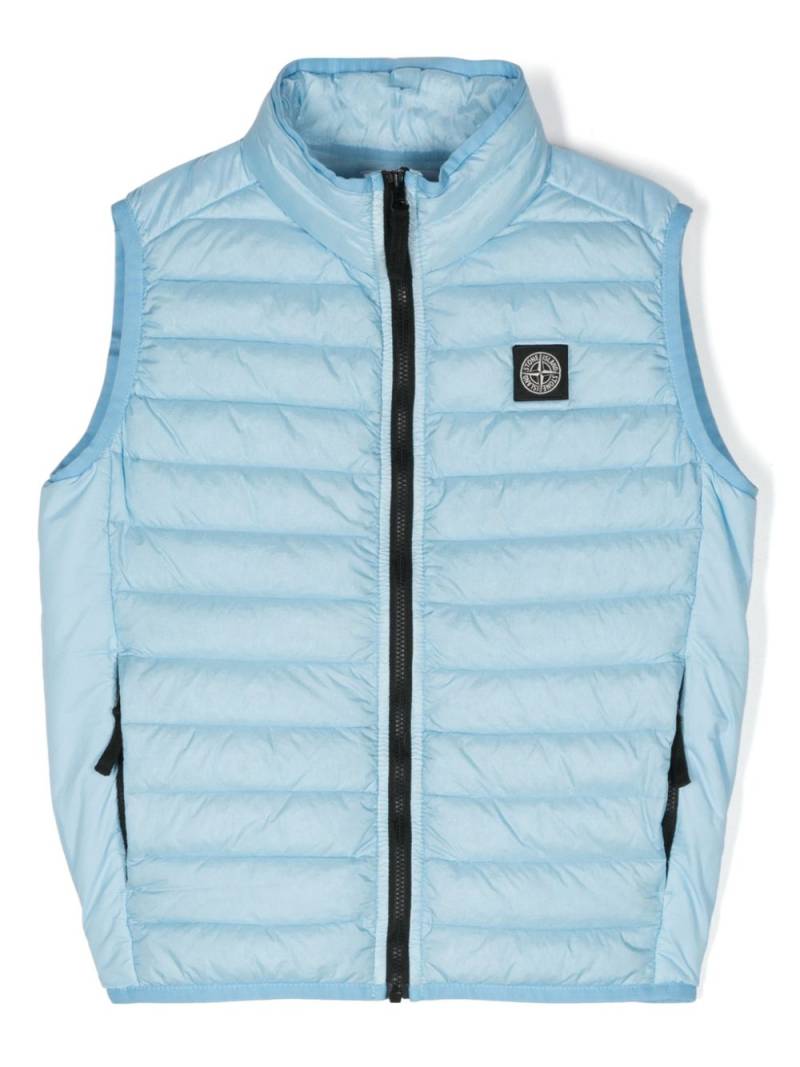 Stone Island Junior logo-patch padded gilet - Blue von Stone Island Junior