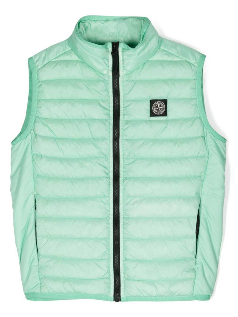 Stone Island Junior logo-patch padded gilet - Green von Stone Island Junior