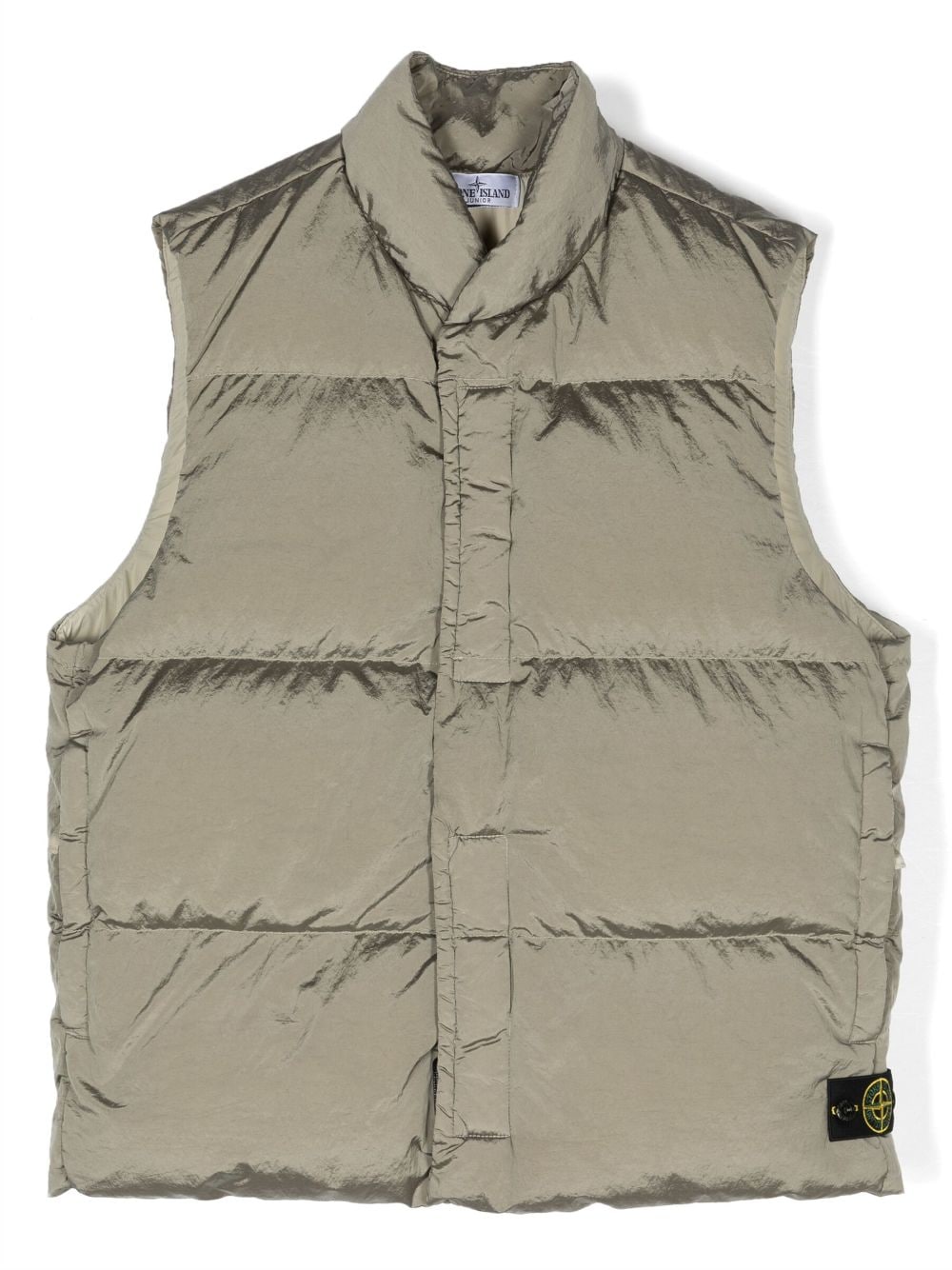 Stone Island Junior logo-patch padded gilet - Grey von Stone Island Junior