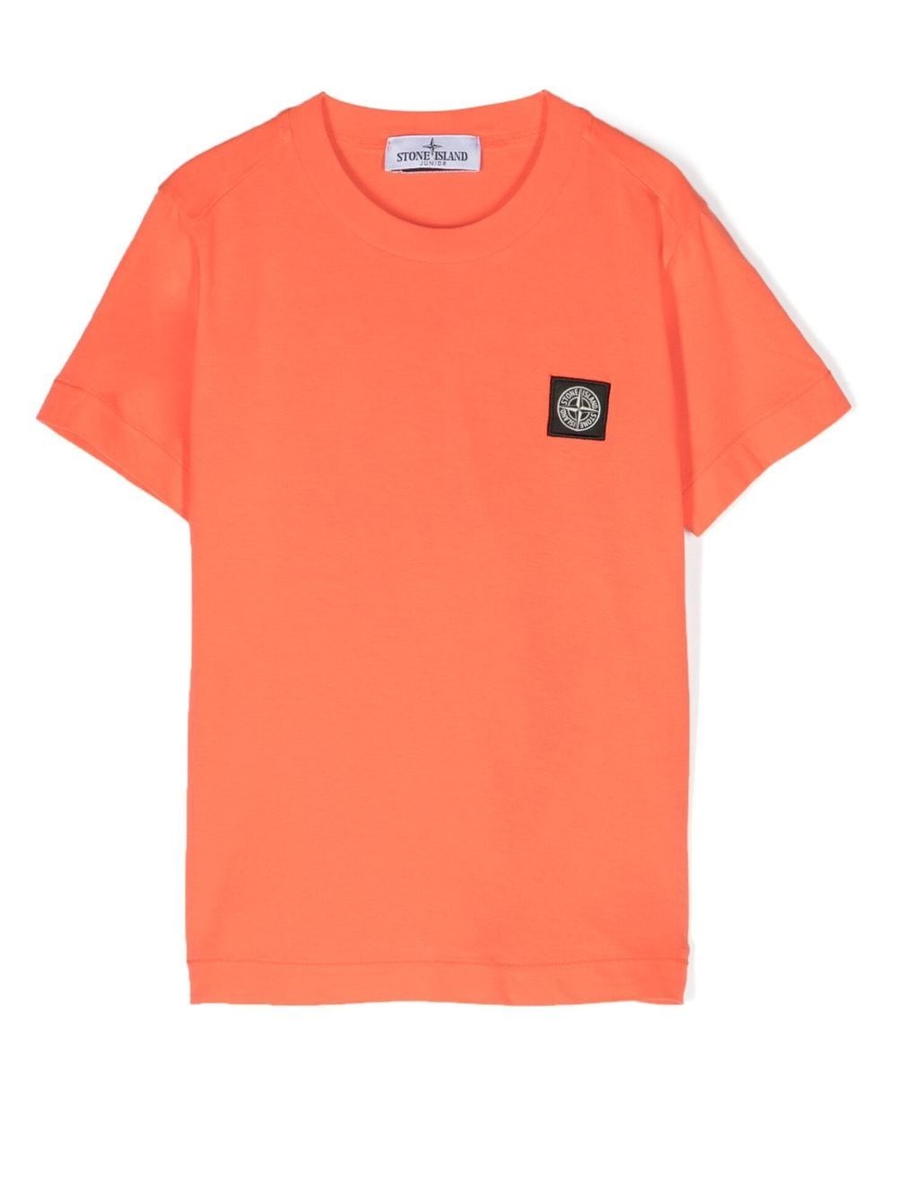 Stone Island Junior logo-patch round-neck T-shirt - Orange von Stone Island Junior