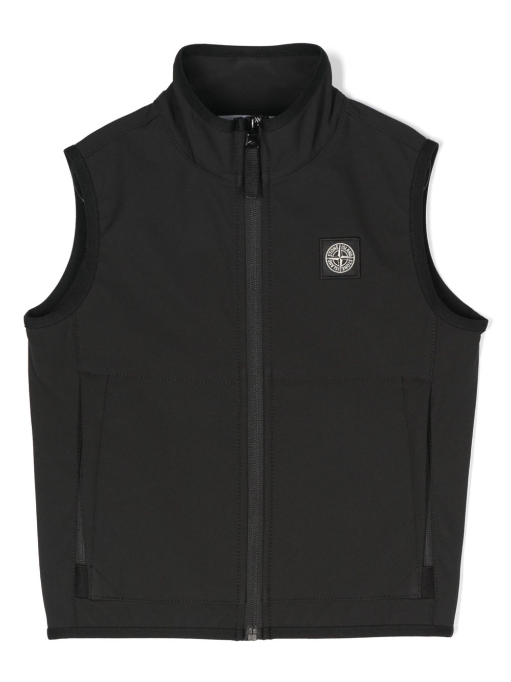 Stone Island Junior logo-patch shell gilet - Black von Stone Island Junior