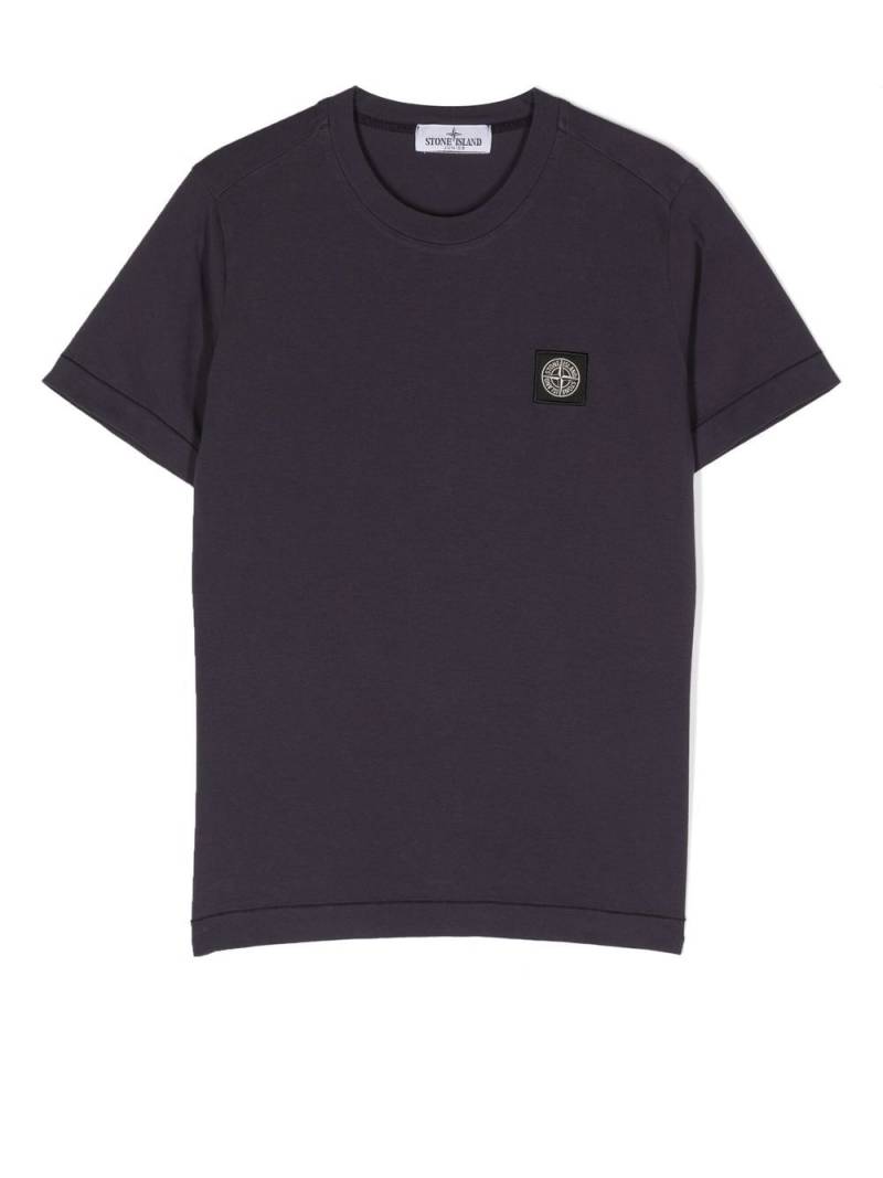 Stone Island Junior logo-patch short-sleeve T-shirt - Blue von Stone Island Junior