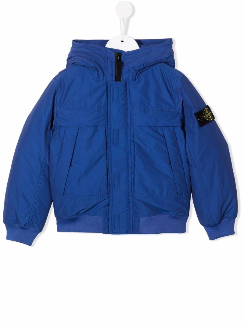 Stone Island Junior logo-patch sleeve jacket - Blue von Stone Island Junior