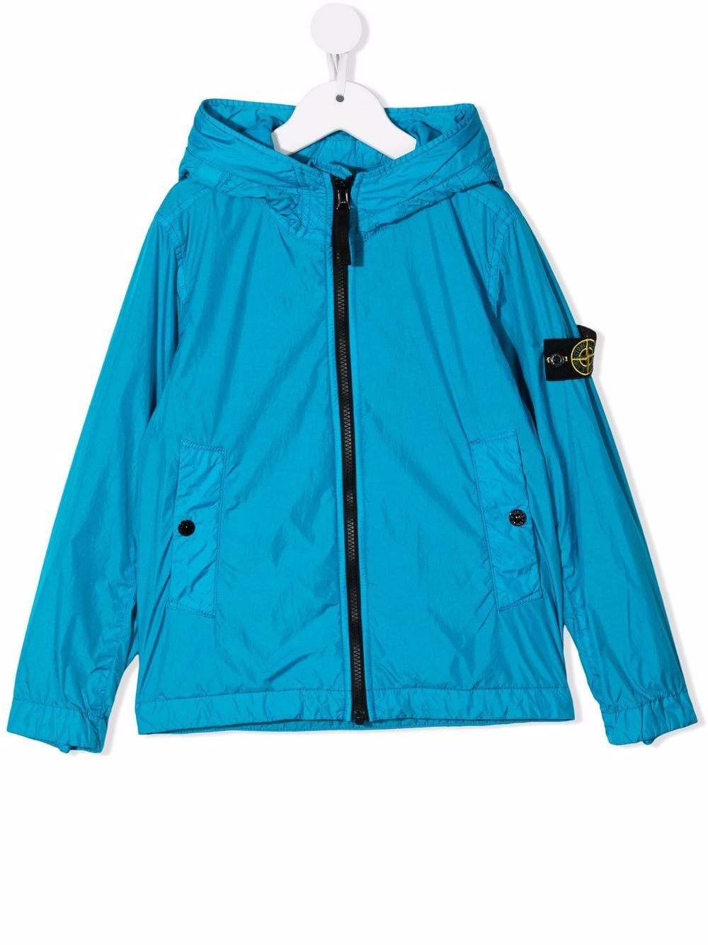 Stone Island Junior logo-patch sleeve jacket - Blue von Stone Island Junior