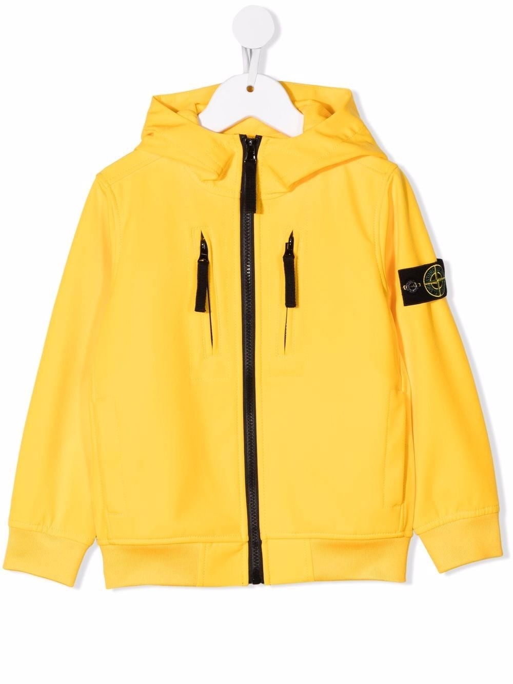 Stone Island Junior logo-patch sleeve jacket - Yellow von Stone Island Junior