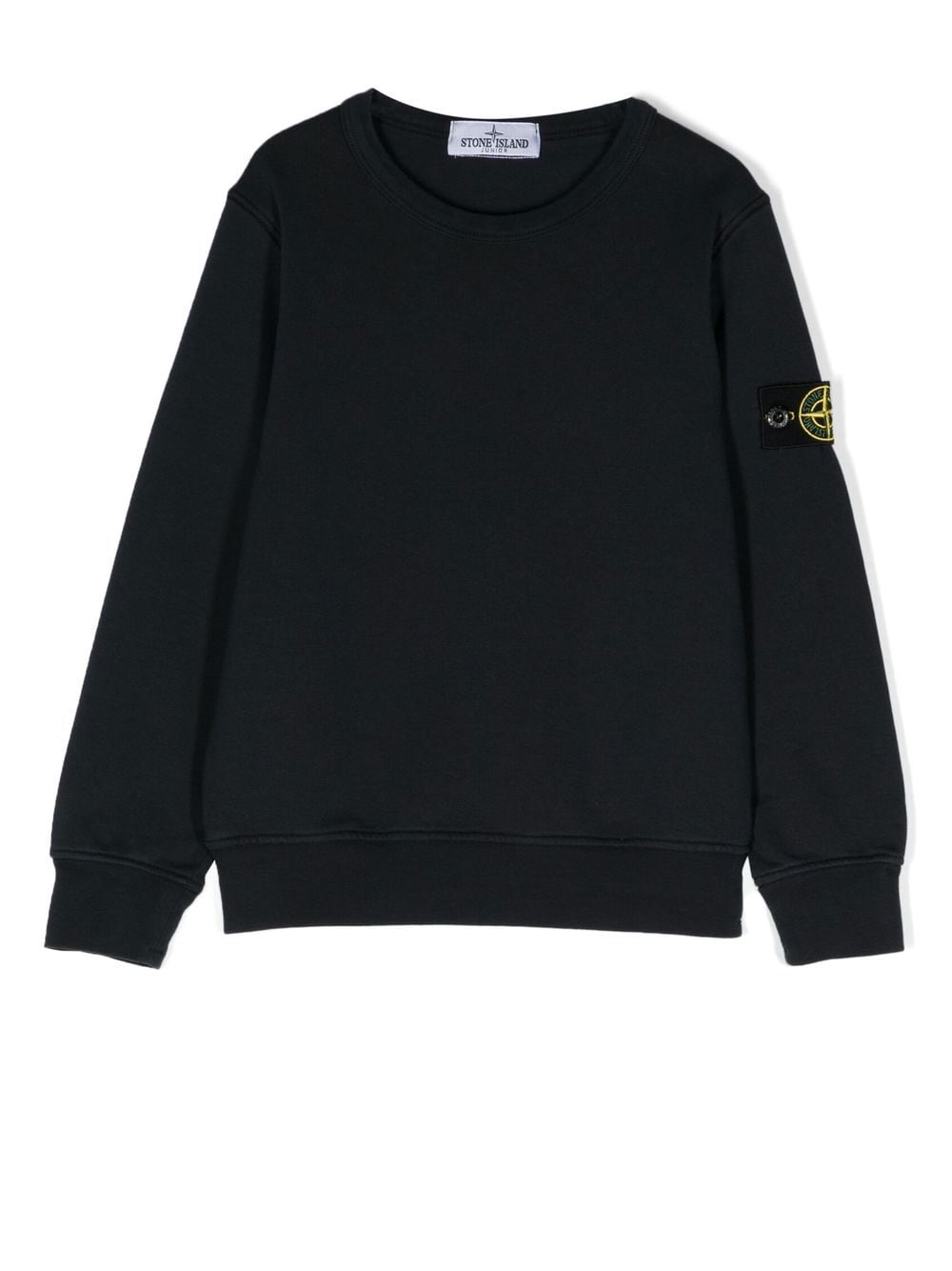 Stone Island Junior logo-patch crew neck sweatshirt - Blue von Stone Island Junior