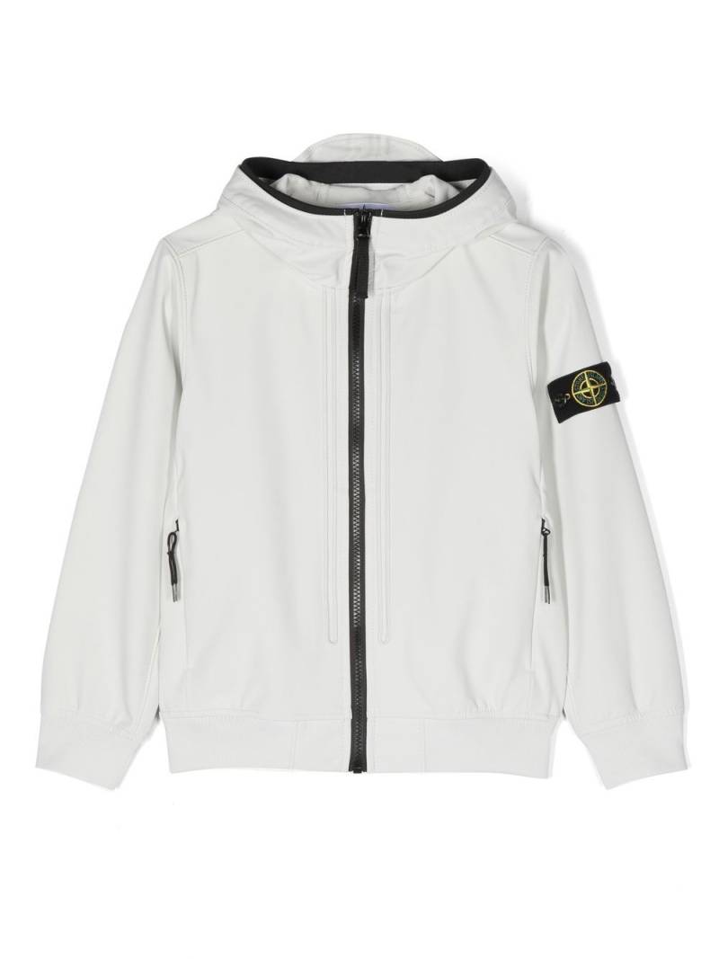 Stone Island Junior logo-patch zip-up jacket - Grey von Stone Island Junior