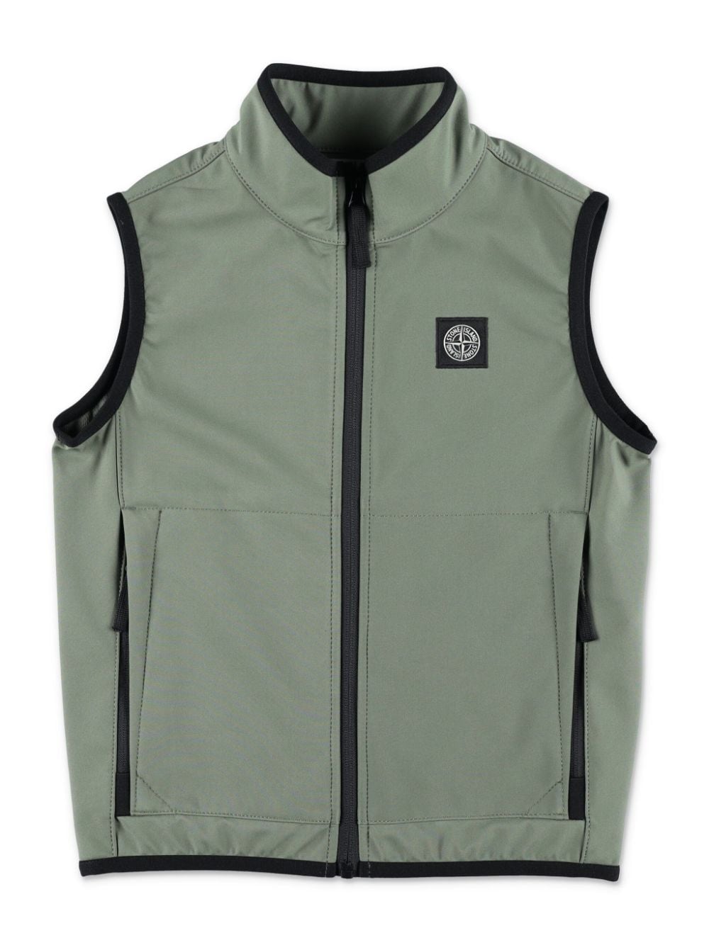 Stone Island Junior logo-patch zipped gilet - Green von Stone Island Junior