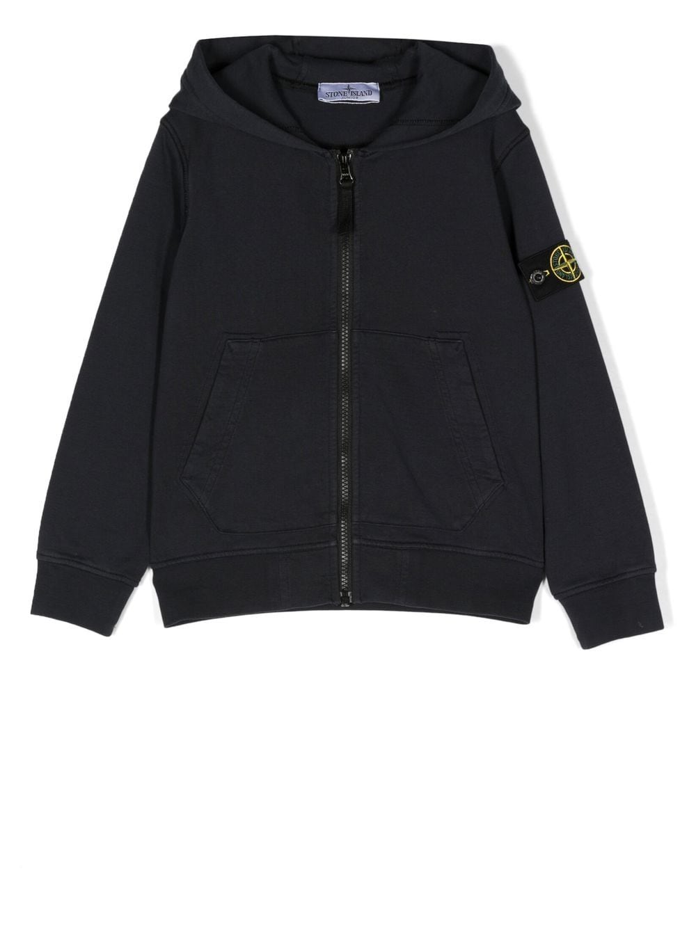 Stone Island Junior logo patch zipped hoodie - Blue von Stone Island Junior