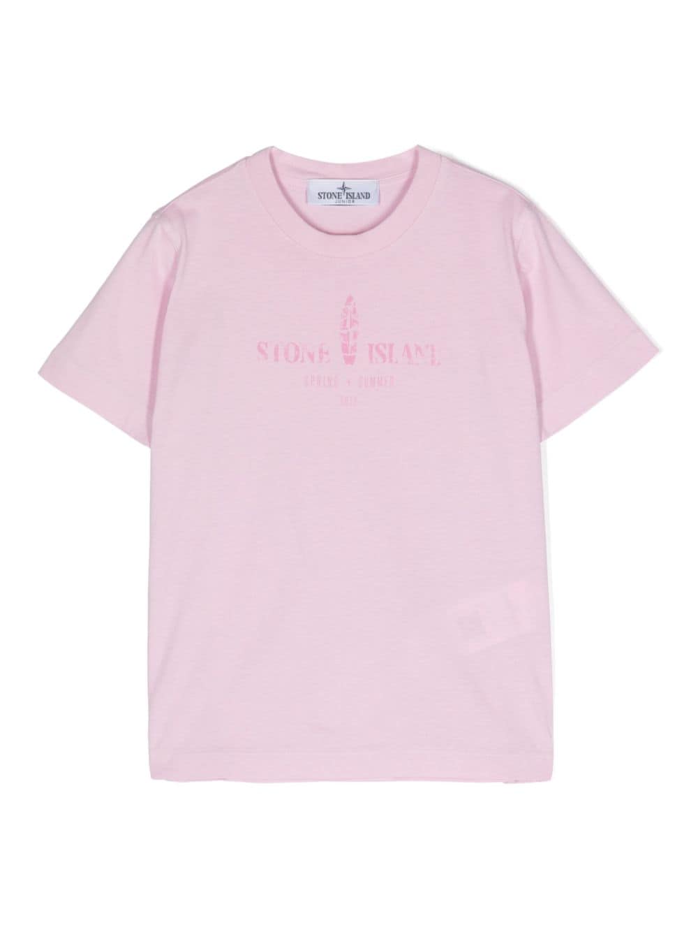 Stone Island Junior logo-print cotton T-shirt - Pink von Stone Island Junior