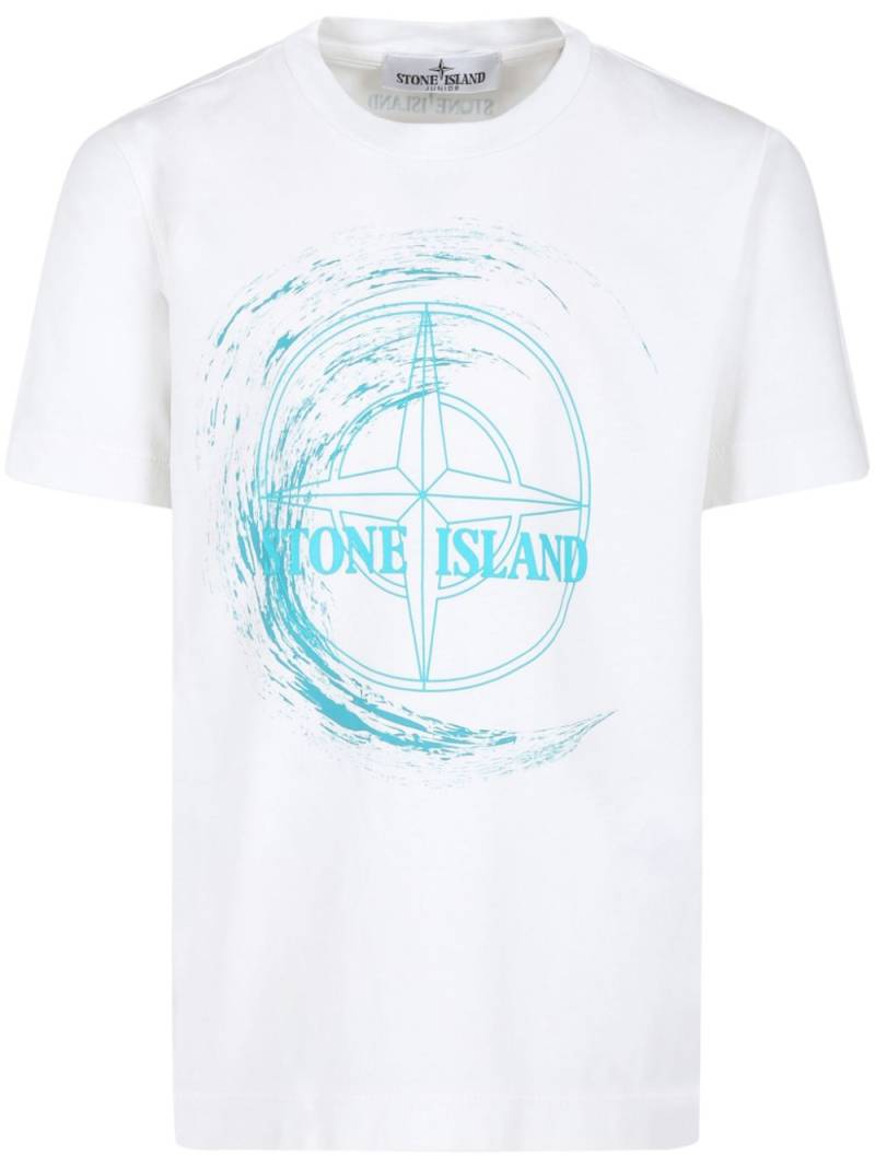 Stone Island Junior logo-print cotton T-shirt - White von Stone Island Junior