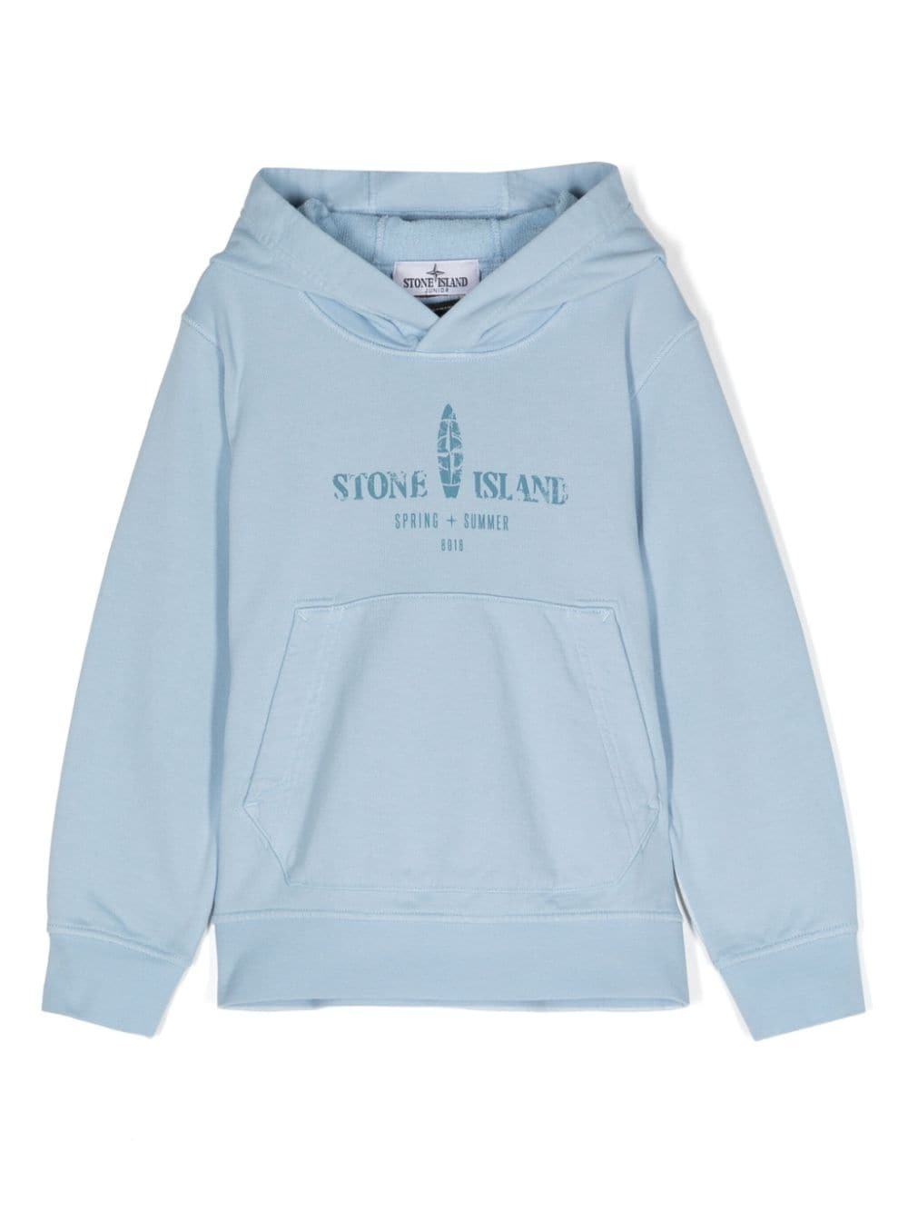 Stone Island Junior logo-print hoodie - Blue von Stone Island Junior