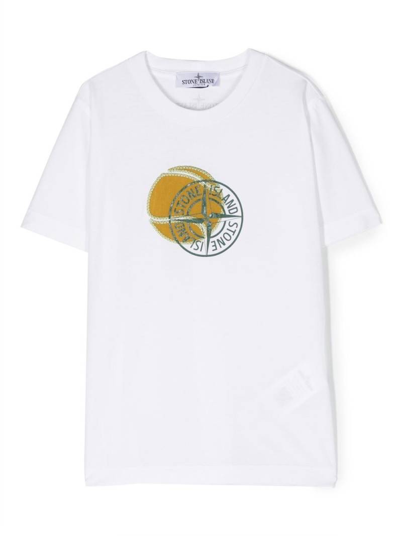 Stone Island Junior logo-print short-sleeve T-shirt - White von Stone Island Junior