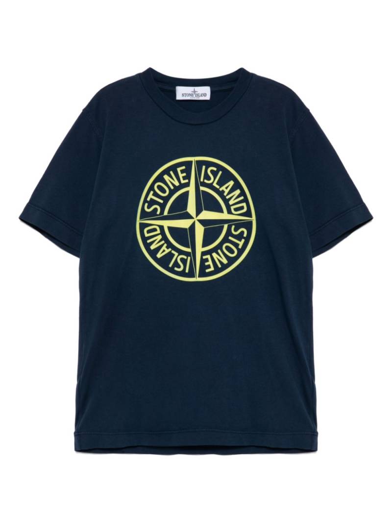 Stone Island Junior logo print short-sleeves T-shirt - Blue von Stone Island Junior