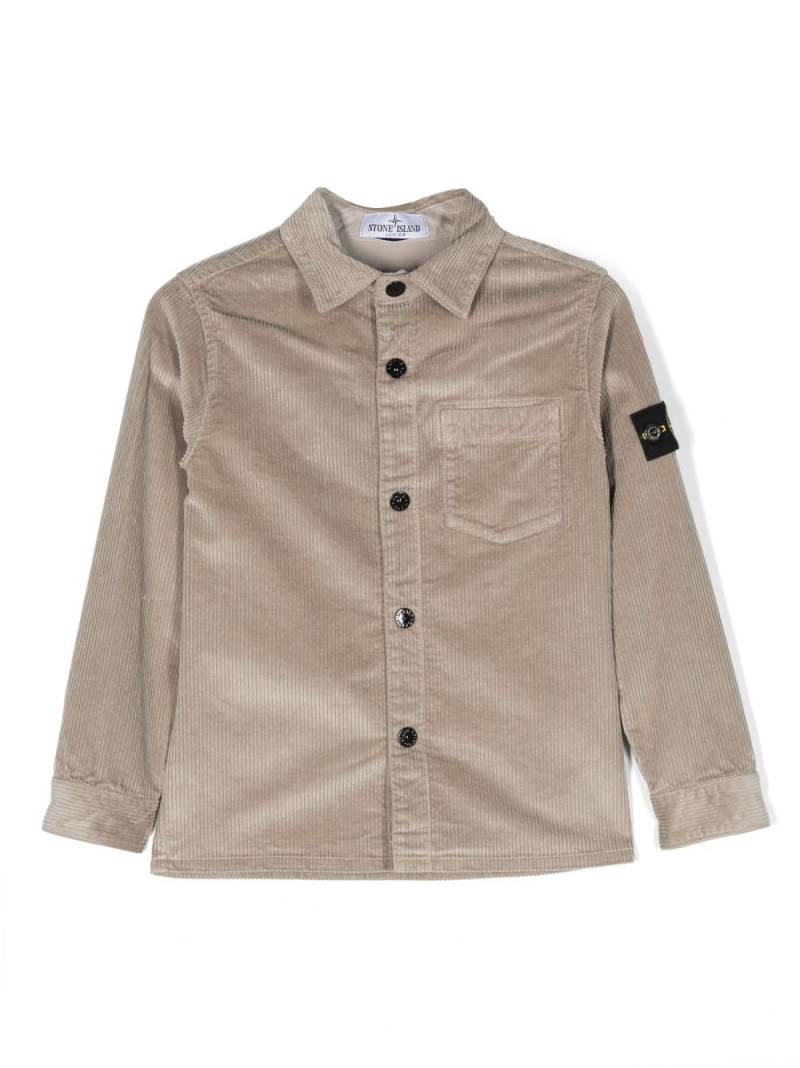 Stone Island Junior long-sleeve corduroy shirt - Grey von Stone Island Junior