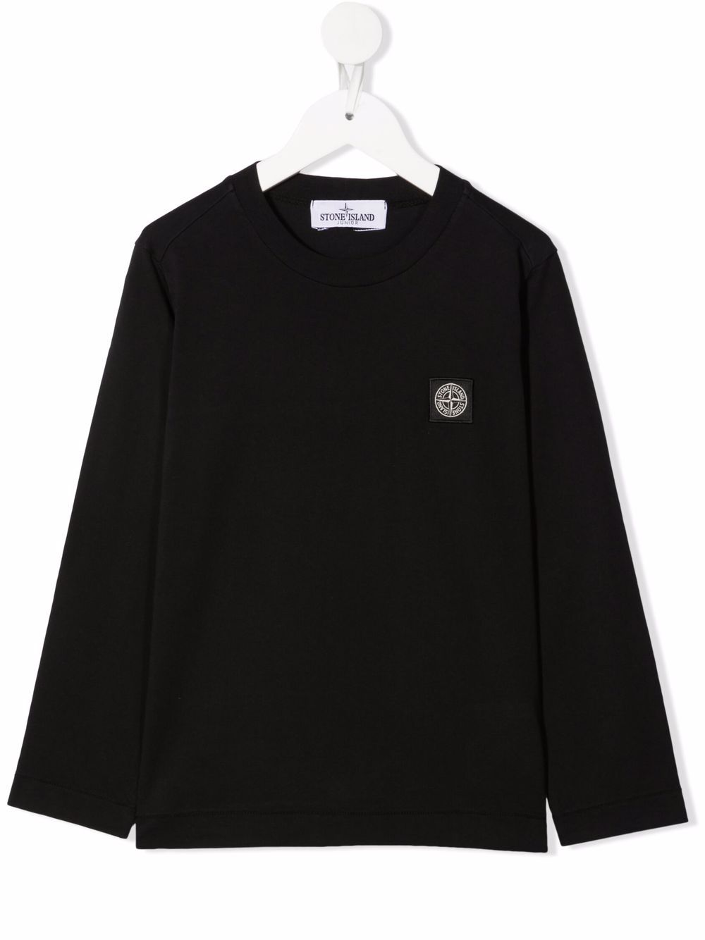 Stone Island Junior long-sleeved cotton T-shirt - Black von Stone Island Junior