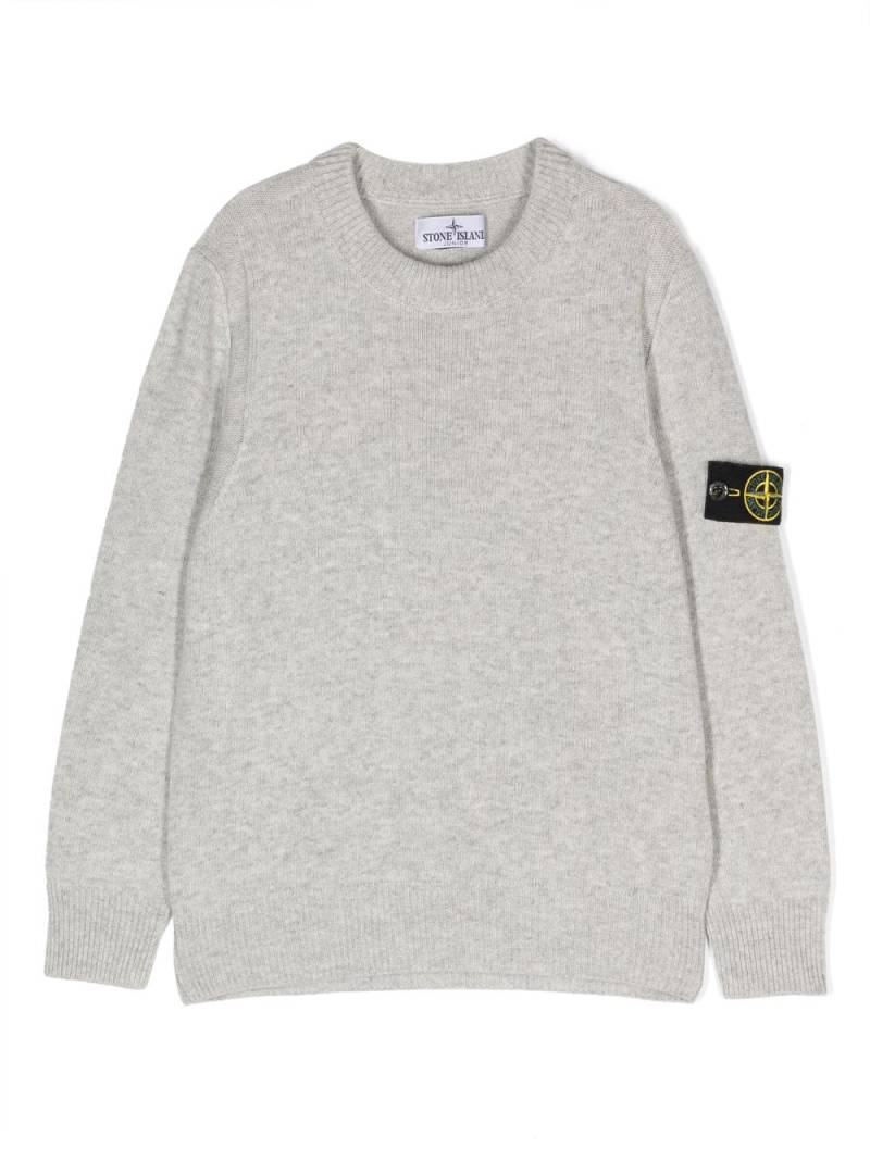 Stone Island Junior mélange crew-neck jumper - Grey von Stone Island Junior