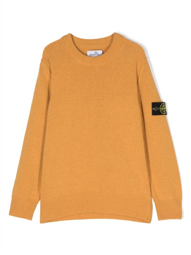 Stone Island Junior mélange crew-neck jumper - Yellow von Stone Island Junior