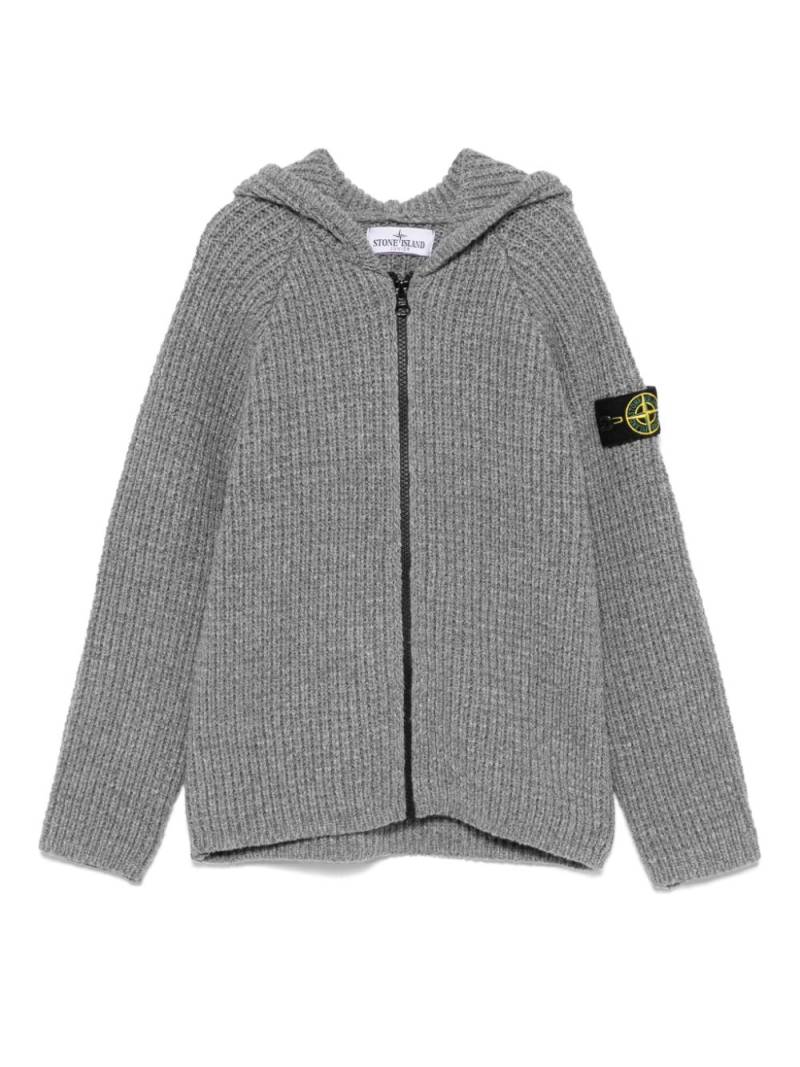 Stone Island Junior ribbed-knit cardigan - Grey von Stone Island Junior