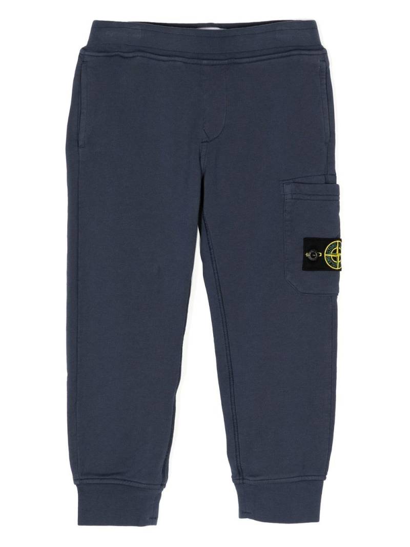 Stone Island Junior side logo-patch detail trousers - Blue von Stone Island Junior