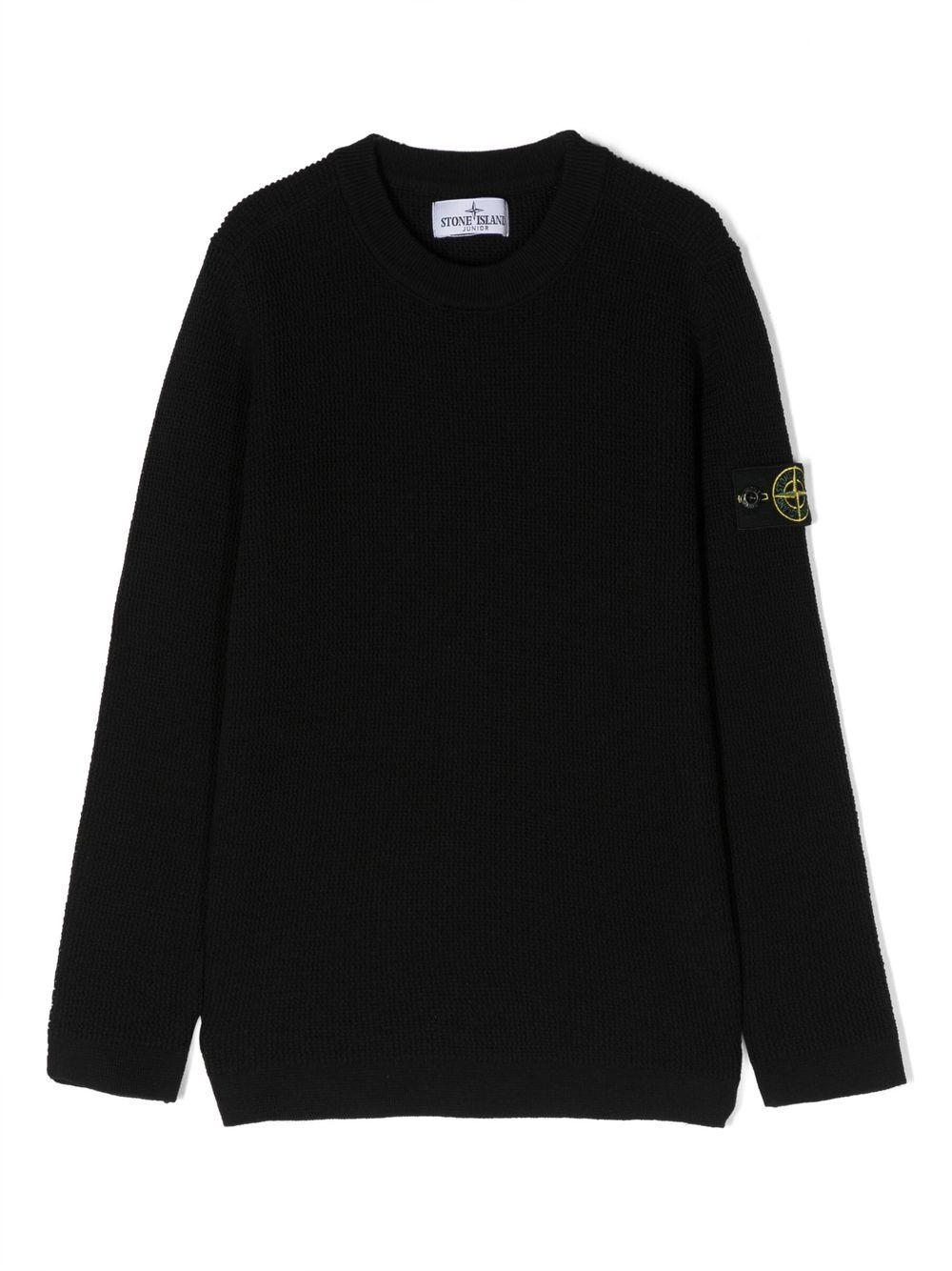 Stone Island Junior signature Compass-motif knitted jumper - Black von Stone Island Junior