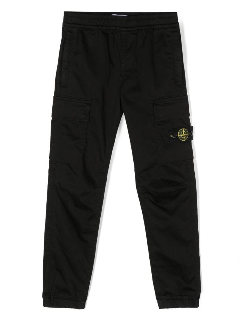 Stone Island Junior tapered-leg cargo track pants - Black von Stone Island Junior