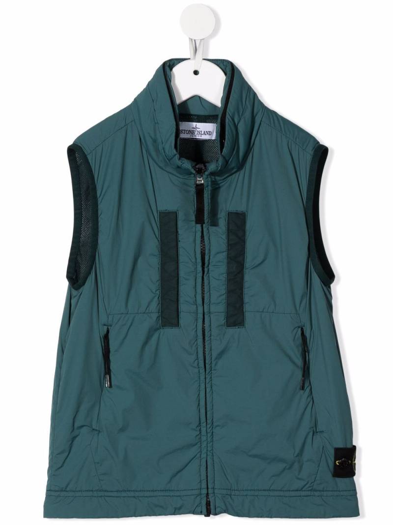 Stone Island Junior zip-up funnel neck gilet - Green von Stone Island Junior