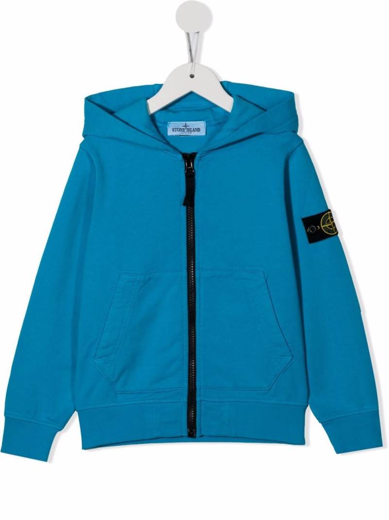 Stone Island Junior zip-up hooded jacket - Blue von Stone Island Junior