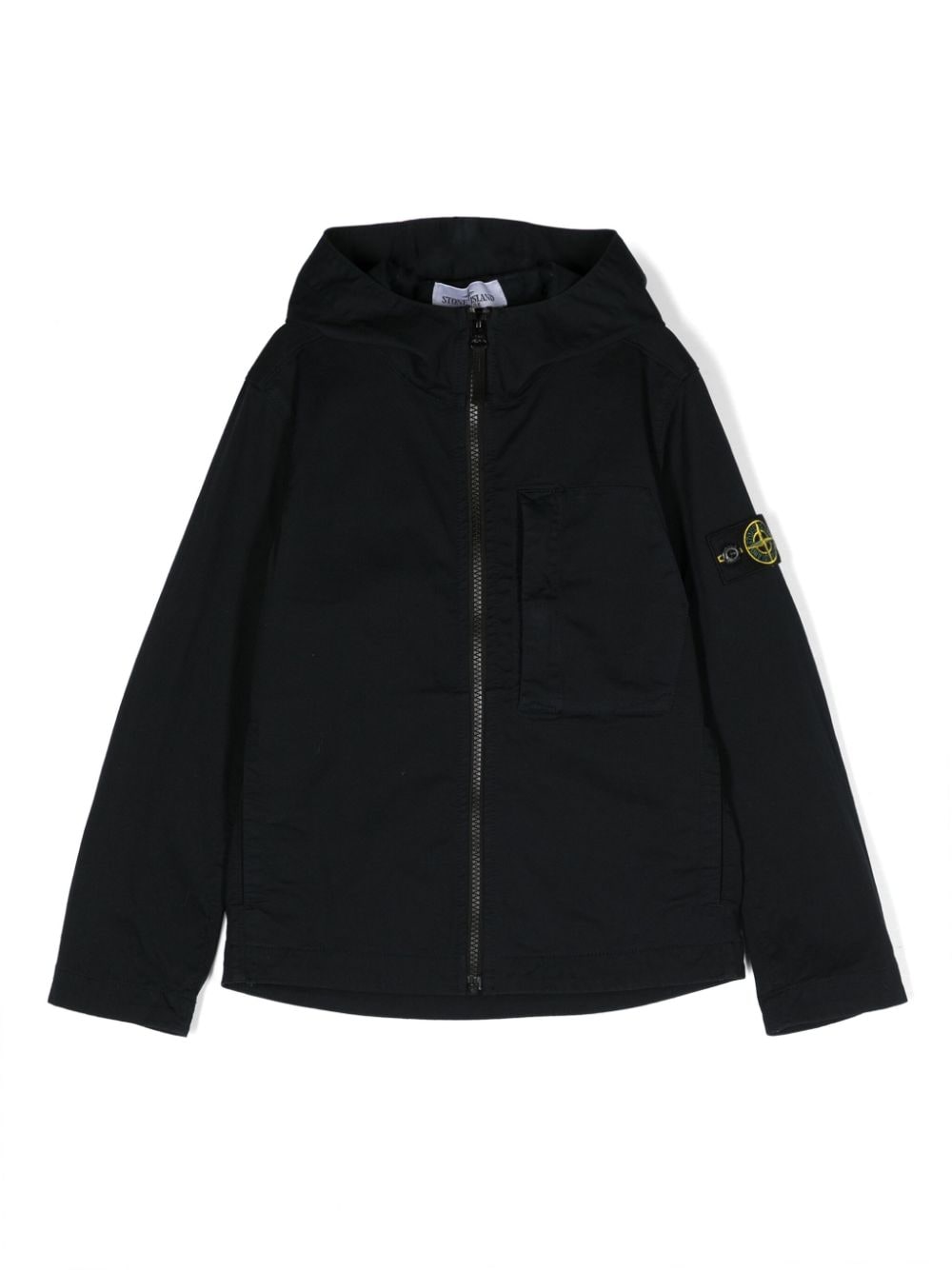 Stone Island Junior zip-up hooded twill jacket - Blue von Stone Island Junior