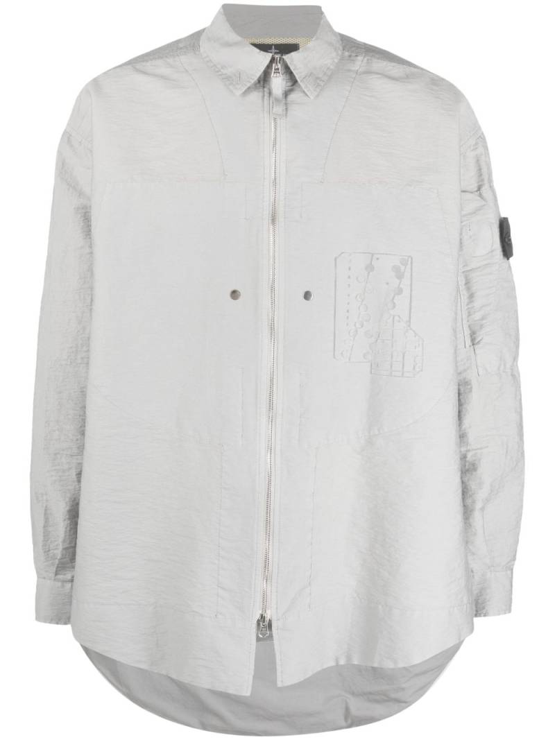 Stone Island Shadow Project Compass-patch shirt jacket - Grey von Stone Island Shadow Project