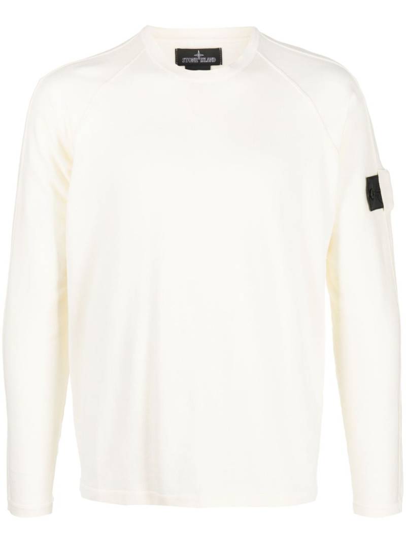 Stone Island Shadow Project logo-patch long-sleeve sweatshirt - White von Stone Island Shadow Project