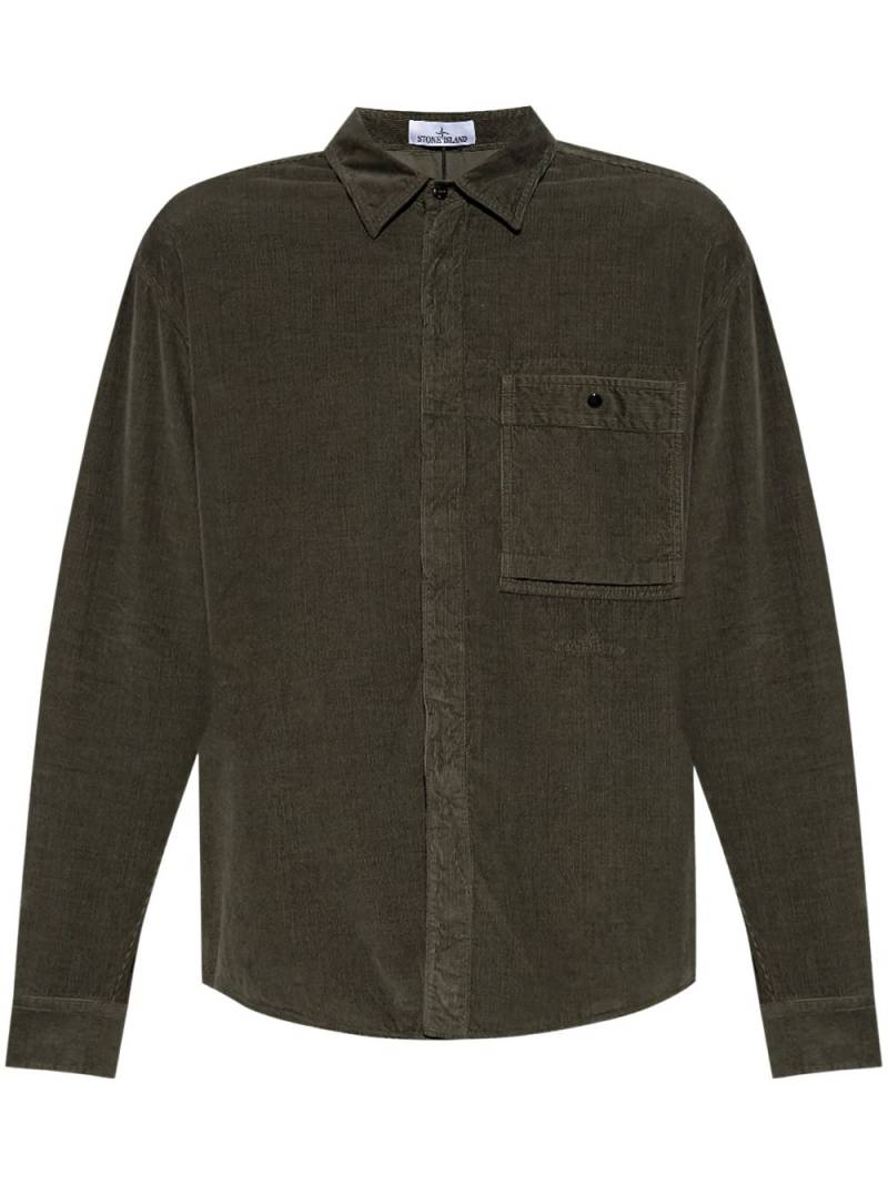 Stone Island 12707 micro corduroy shirt - Green von Stone Island