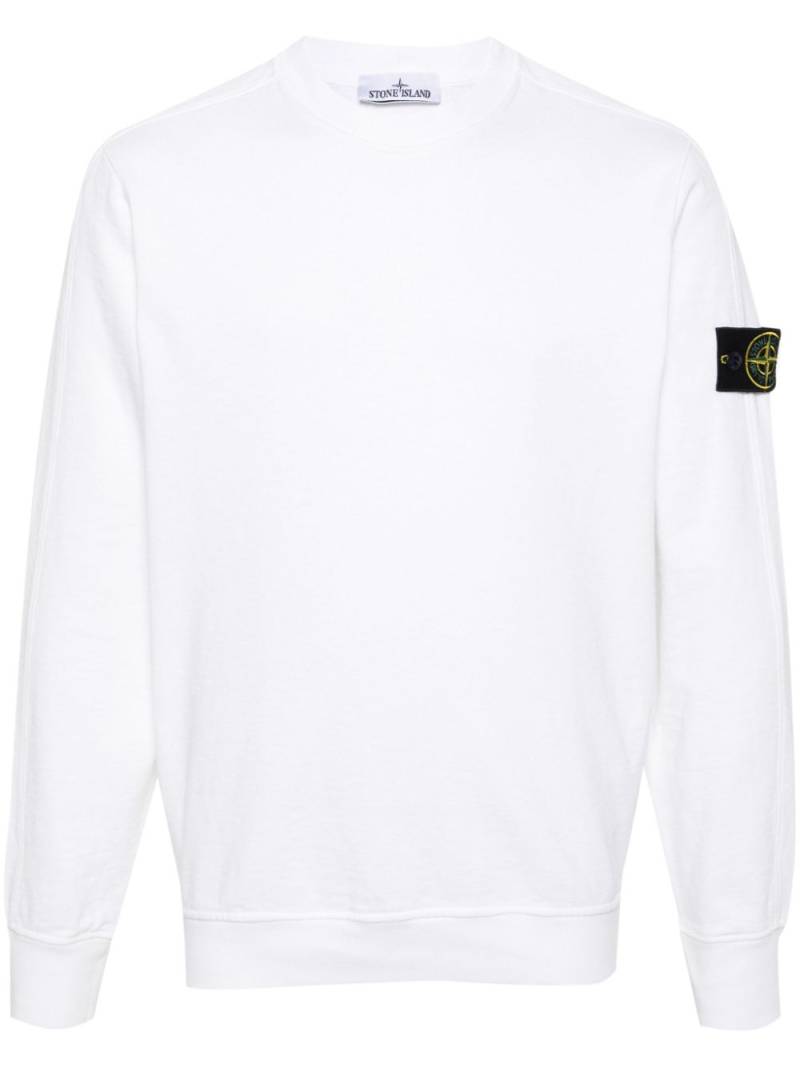 Stone Island 63051 Compass cotton sweatshirt - White von Stone Island