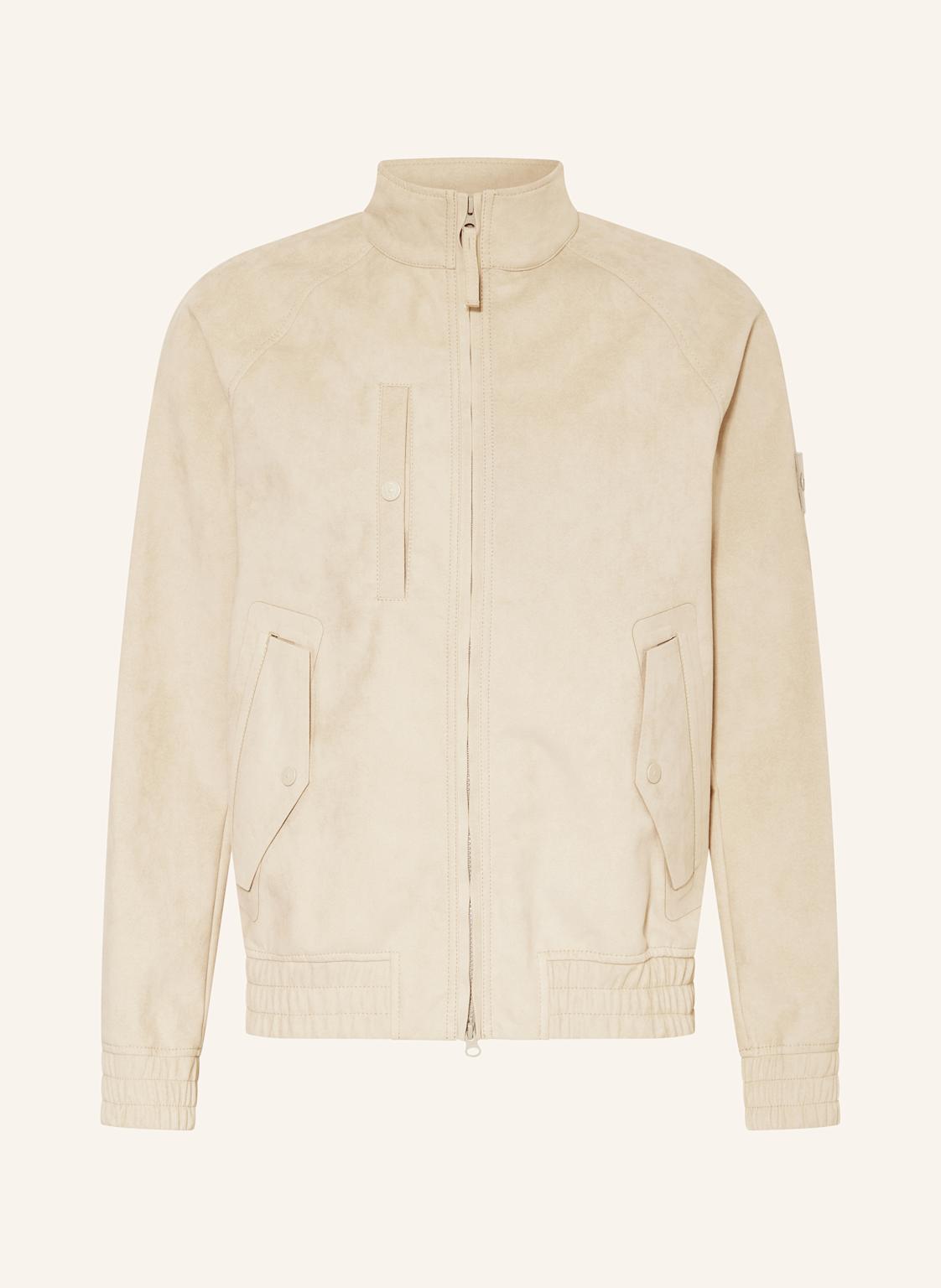 Stone Island Blouson Ghost In Lederoptik beige von Stone Island