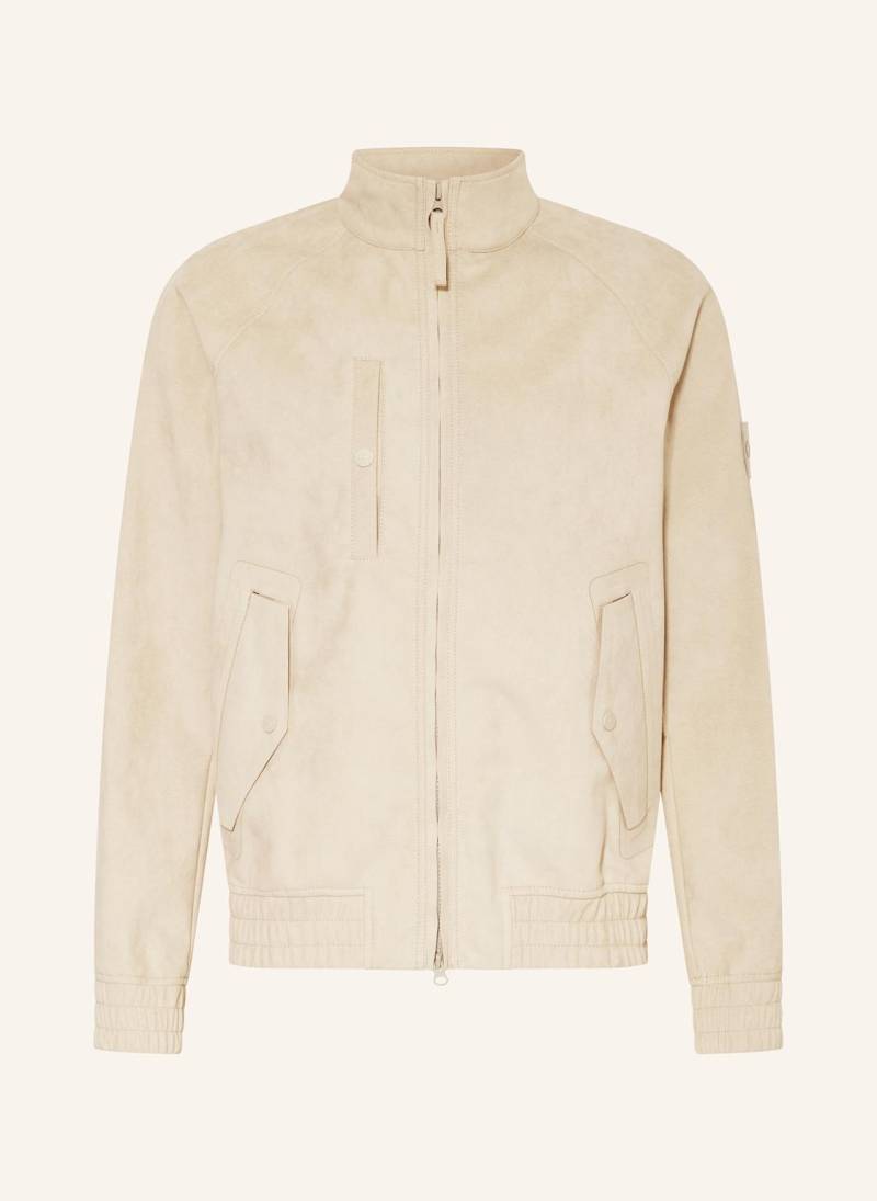 Stone Island Blouson Ghost In Lederoptik beige von Stone Island