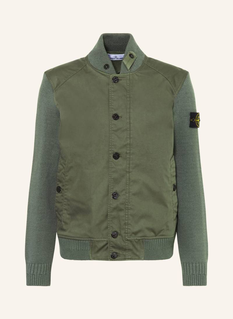 Stone Island Blouson Im Materialmix gruen von Stone Island