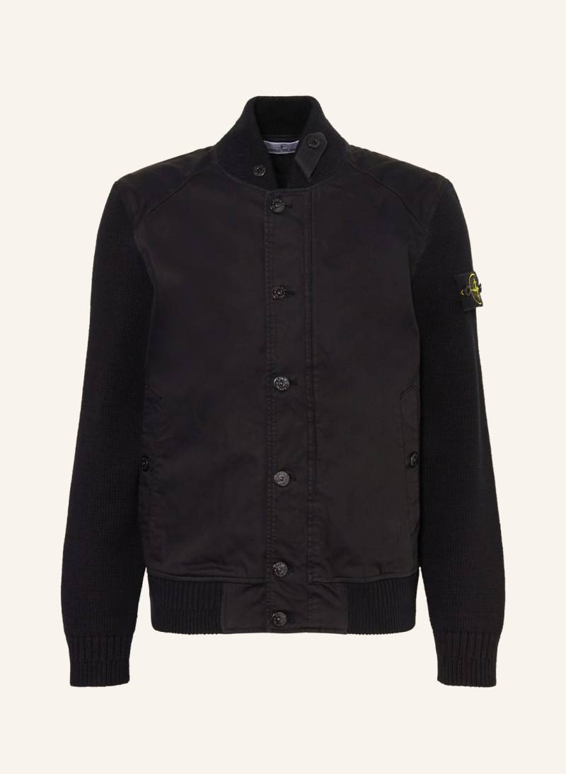 Stone Island Blouson Im Materialmix schwarz von Stone Island