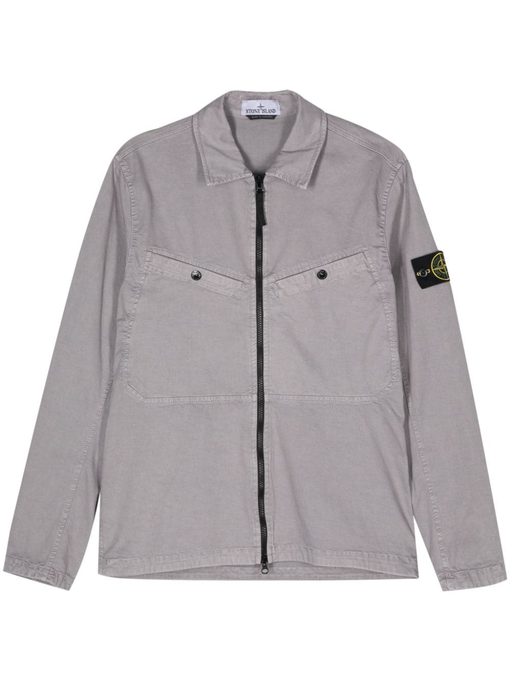 Stone Island Compass-apliqué overshirt - Grey von Stone Island